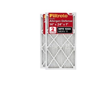 AC Furnace Air Filter 14" x 24" x 1" (MPR 1000, MERV 11) for 3M Filtrete Micro Allergen Defense, Replaces MPR 1000