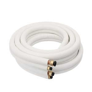 Pre-Charged Air Conditioner Refrigerant Copper Pipe Kit with 6.35mm & 9.52mm Diameter, 0.6mm Thickness, and 3m Length for 1HP AC Units