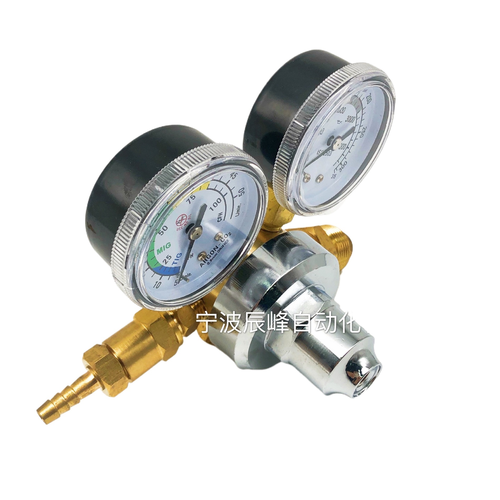 CGA580 Argon CO2 Gas Regulator with Dual Gauges 4000 PSI / ISO 2503 for MIG TIG Welding Systems - Image 2