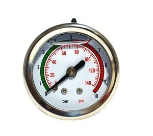 Durable Stainless Steel Pressure Gauge (0-10 Bar/0-140 Psi) for HVAC Systems, Replaces YN-40Z