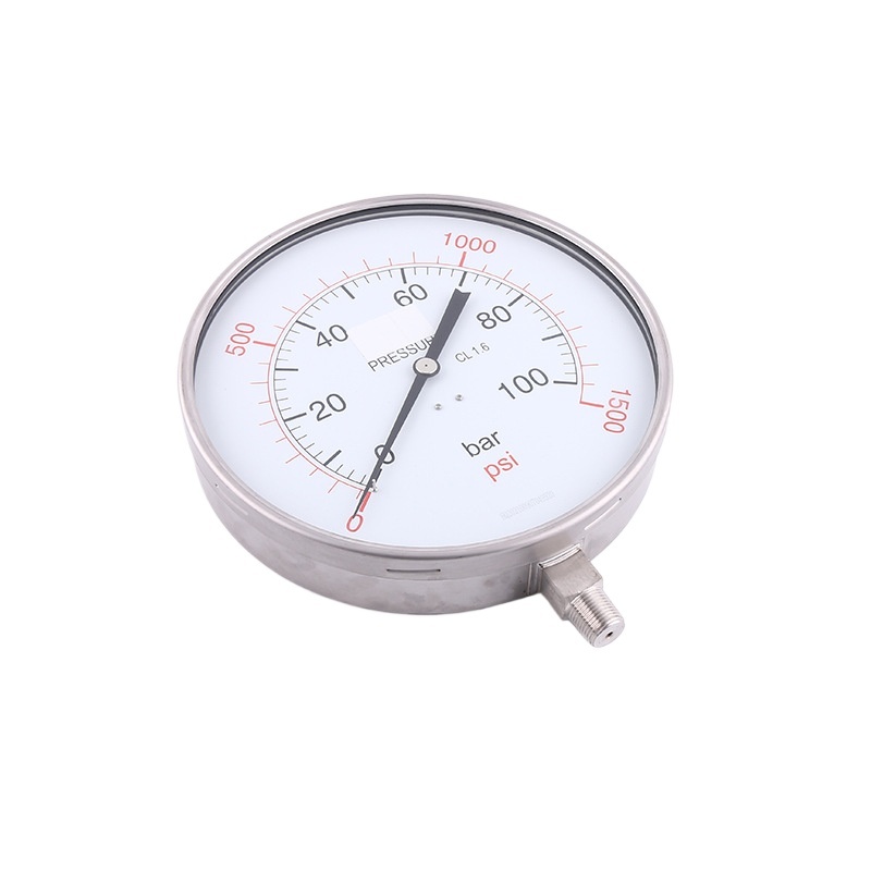 Radial All-Steel Welded Pressure Gauge 250mm CL1.6 0-100 bar/0-1500 psi for HVAC Systems Replaces YB250B - Image 2
