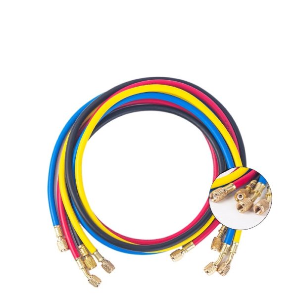 4-Way R134a AC Manifold Gauge Set with Hoses for Automotive HVAC System - Image 2