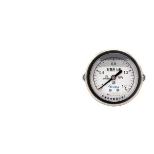 YN60ZV Axial Pressure Gauge with Bracket, Shock-Resistant Pressure Gauge (0-1.6MPa) for Oil Hydraulic Gas Water Pressure