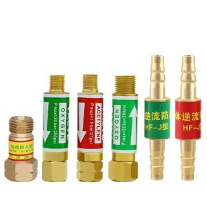 Full Brass Flashback Arrestor M16x1.5 Thread for Acetylene and Oxygen Gas Torches, Pmax 20 bar/290psi Oxygen, Pmax 1.5 bar/21psi Acetylene