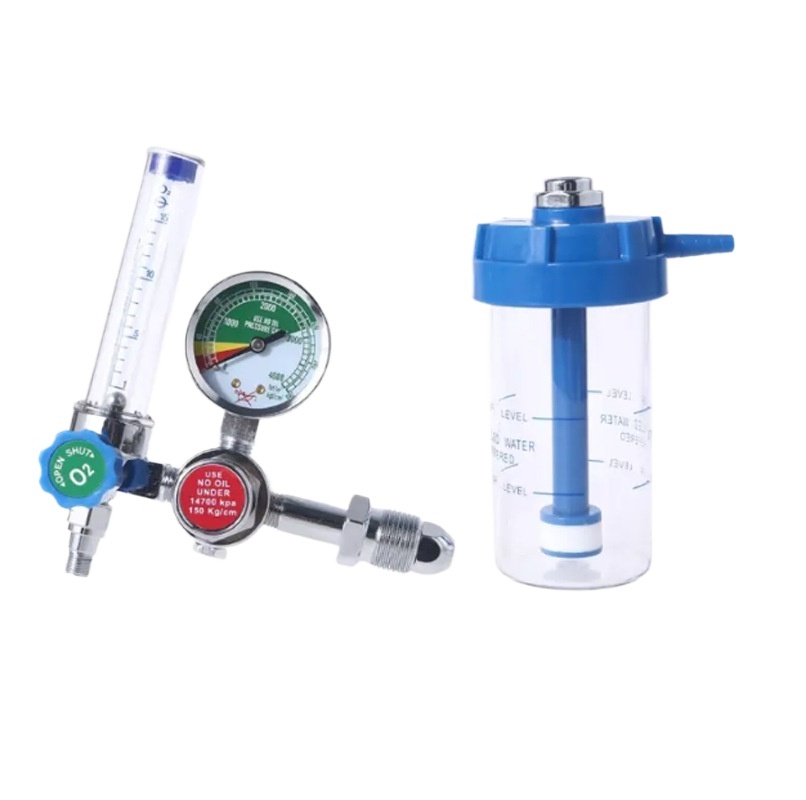 Medical Oxygen Regulator with Flow Meter & Humidifier Bubble Bottle (0-25 MPa, 1-10L/min) for Oxygen Cylinders - Image 3