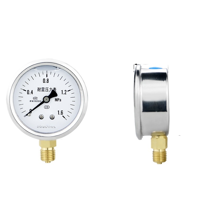 YN60 Pressure Gauge with Stainless Steel Casing and Brass Connection for Water, Liquid, Gas, and Oil Systems, 0-1.6 MPa, 2.5 Accuracy - Image 3