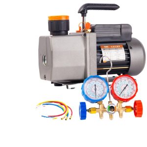 Automotive AC Vacuum Pump Manifold Gauge Set Leak Detector & Refrigerant Charging Pump (RS-2.0, 1/3HP) for Car AC & Refrigerator Repair