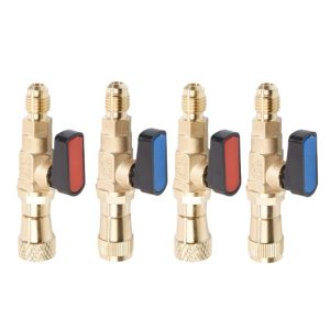 Refrigerant Charging Safety Valve Ball Valve 1/4 inch R22/R410 HVAC Repair Tool for AC Refrigeration Systems