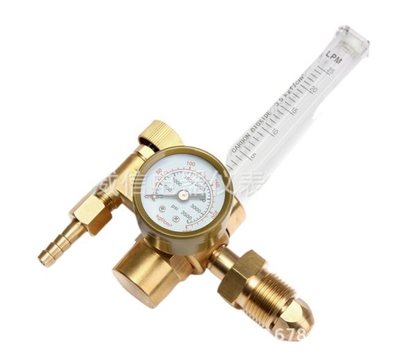 Full Copper External Thread Argon Gas Pressure Regulator with Flow Meter and Gauge for Welding - Image 3