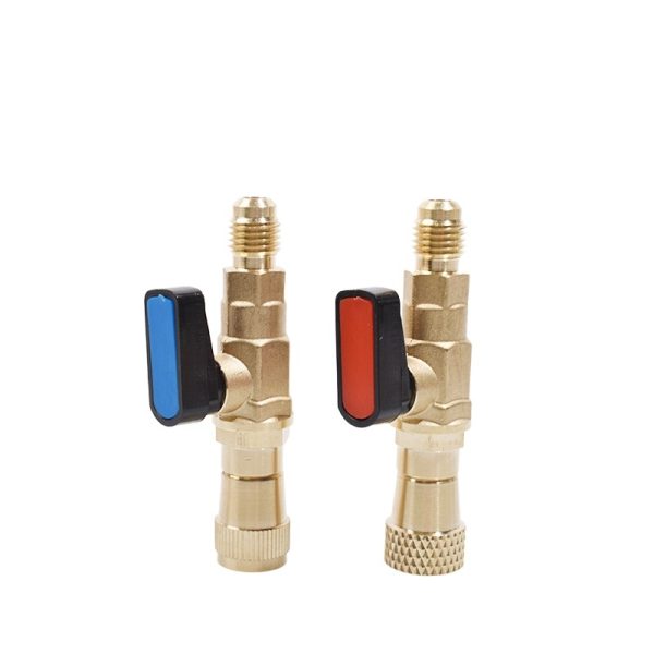 Refrigerant Charging Safety Valve Ball Valve 1/4 inch R22/R410 HVAC Repair Tool for AC Refrigeration Systems - Gambar 3