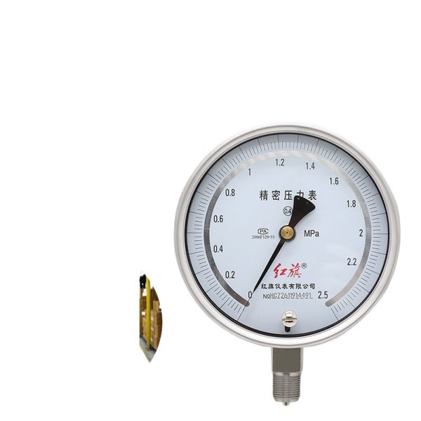 Hongqi YB-150BF 0.4 Class High Precision Stainless Steel Pressure Gauge - High Temperature & Acid/Alkali Resistant, Anti-Corrosion Manometer - Изображение 2