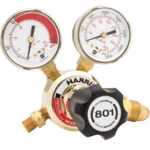 HARRIS 801 Series HVAC Acetylene Regulator with 0-200 KPa (0-30 psi) Outlet Pressure Gauge and 0-2800 psi Inlet Pressure Gauge for HVCA Systems