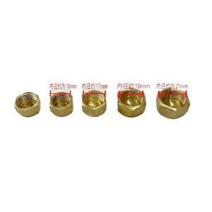 HVAC Air Conditioner Service Valve Seal Cap Brass Nut (16x1, 18x1, 20x1, 22x1) with 15-21mm Inner Diameter