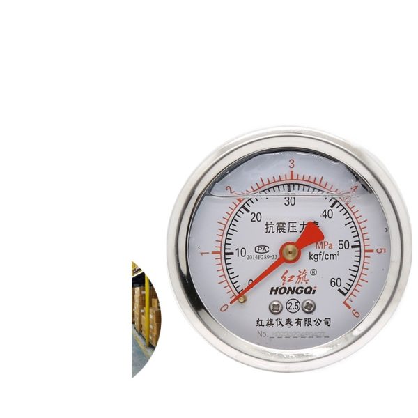 Hongqi YTN-60Z/YN-60Z Shock-Resistant Axial Pressure Gauge Vacuum Meter with M14*1.5 Connection for Industrial Use - Imagem 2
