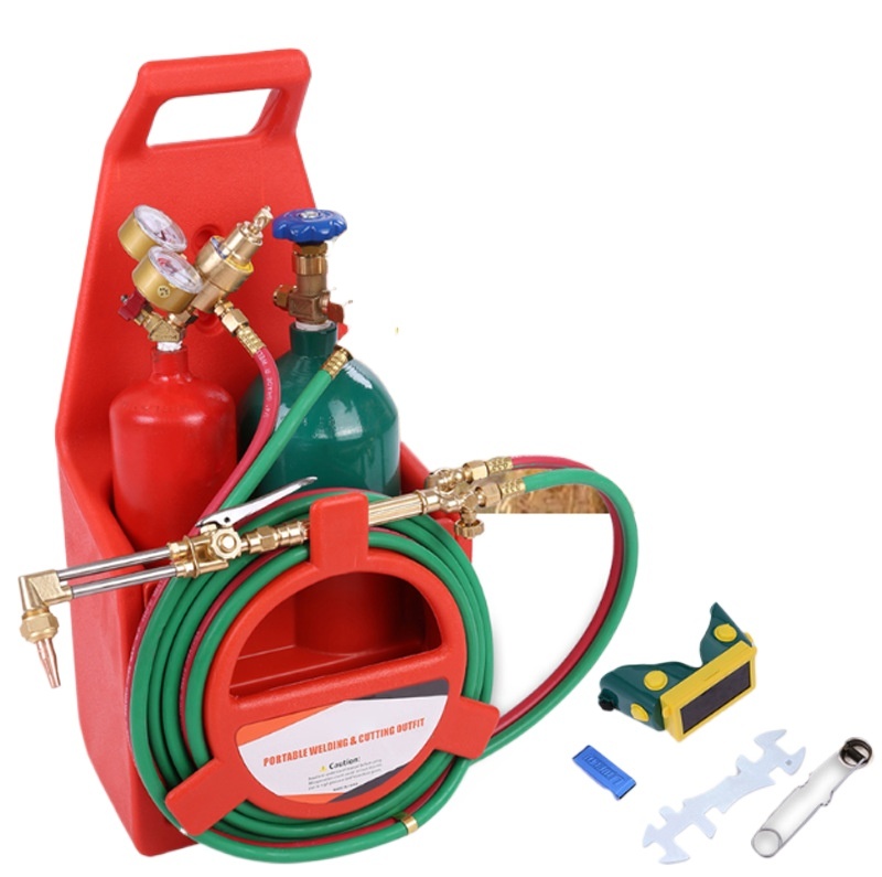 Portable Oxygen Acetylene Welding Cutting Torch Kit with Regulators & Hoses for Metalwork Applications - Image 2