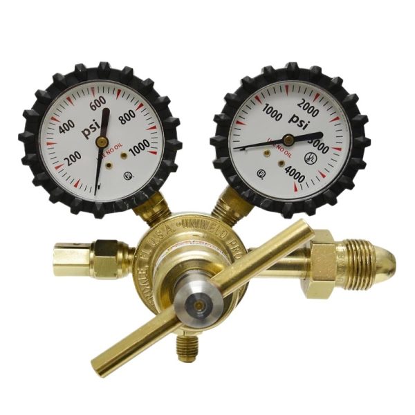 UNIWELD Nitrogen Regulator 0-800 PSI Output with 0-4000 PSI Inlet Gauges CGA580 Connection