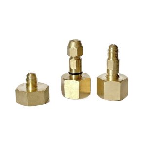 Full Brass Nitrogen Cylinder Adapter G5/8 Female to 1/4 SAE Male for HVAC Vacuum Pump Charging