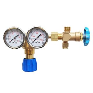 Hongxin All-Copper High Pressure Oxygen Air Pressure Reducer (QJ20-8T/YQK-299) for Marine Vessels, Dual Gauges Included