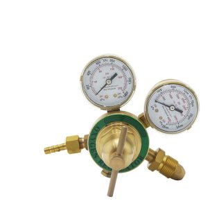 Portable Oxygen Pressure Regulator with Dual Gauges for Oxygen Cylinders, Brass Construction, Stable Pressure Adjustment