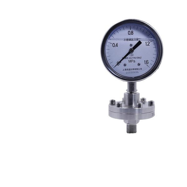 良磊 Stainless Steel Flange Diaphragm Pressure Gauge Y100-BFZ-ML for Industrial Applications, 0-1.6MPa Measurement Range, 1.6 Accuracy Class