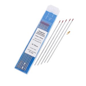 Red Tip Tungsten Electrodes (2.0mm x 150mm TIG Welding Rods) 2.0% Thoriated (WT20) 10 Pieces