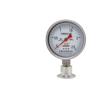 Hongqi YTP-100BF/MC Stainless Steel Diaphragm Pressure Gauge with Clamp Connection, Corrosion & High Temperature Resistant, 0-6MPa Accuracy 1.6