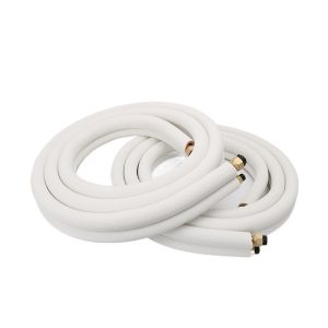 Pre-Flared No-Welding Insulated Copper Line Set with Nuts (6.35*0.6 / 12.7*0.6mm) for 1.5-2P AC Units White