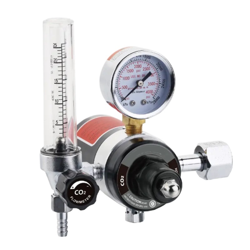 Full Copper Electric Heated CO2 Regulator Model: CRF587 with Flowmeter 0-25LPM for Welding Applications - Image 3