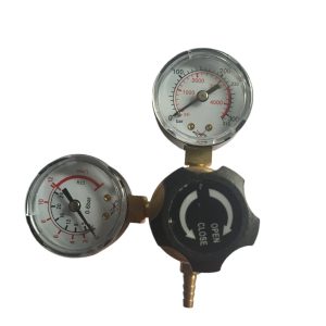 CO2 Brass Pressure Reducer Regulator with Flow Meter (0-6 bar, 0-315 bar/psi) for Carbon Dioxide Systems