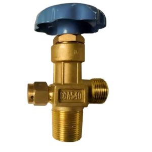 CGA540 Brass Bottle Valve (Blue Handwheel) for Oxygen Cylinders, compatible with CGA320 QF-2G1 QF-2G CGA660 CO2 Cylinders