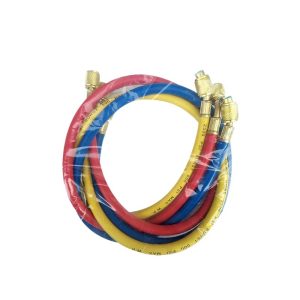 Precise Anti-Vibration HVAC Refrigerant Manifold Gauge Set with 3-Color Hoses for R134a, R502, R12, R22, R410