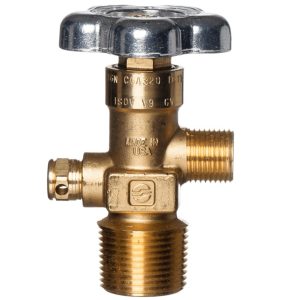 Industrial Gas Cylinder Valve CGA320 with Pressure Relief, Brass for Oxygen Cylinders