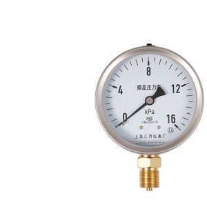 Jiangyue YE100 Radial Diaphragm Pressure Gauge (16 kPa, Stainless Steel Casing) for Air/Hydraulic Systems