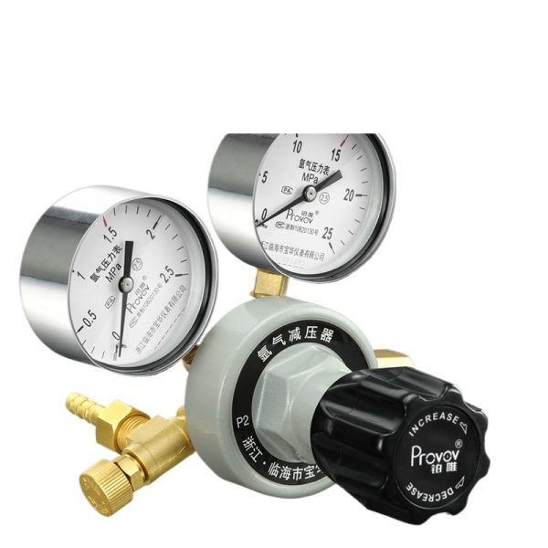 Full Copper Argon Pressure Reducer Regulator YQAR 0.25/0.6/2.5*25MPa Dual Pressure Gauge - Gambar 3