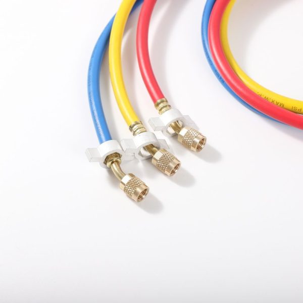 High Pressure Explosion Proof Refrigerant Charging Hose (Rated 70kgf, with Hex Wrench) for R22 R410a R134 R404a, Universal Copper Fittings, Length 0.9m-3m - Image 3
