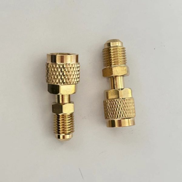 HVAC Refrigerant Charging Converter Adapter (R22 to R410A) 1/4" Male to 5/16" Female 90-Degree Elbow Anti-Leak Brass with Thicker Fitting for Air Conditioner Split Systems - Изображение 2