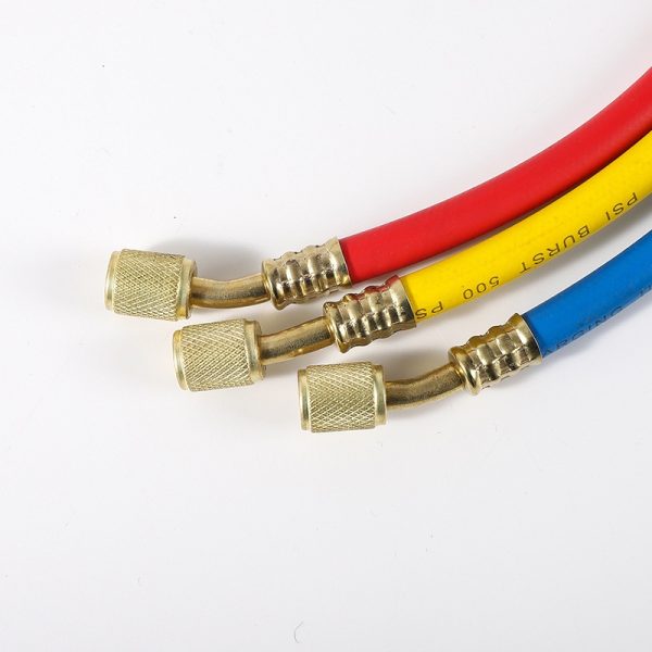 Pressure Resistant Manifold Gauge Hose Set (0.9M-3M, R22/R134a) for HVAC Refrigerant Charging - Image 2