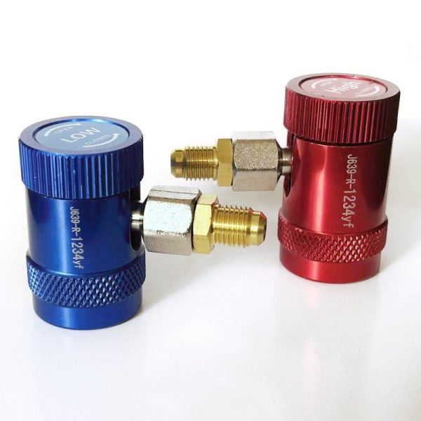 R1234yf AC Refrigerant Quick Coupler Adapter (J639-R-1234yf) for Automotive HVAC - Imej 2