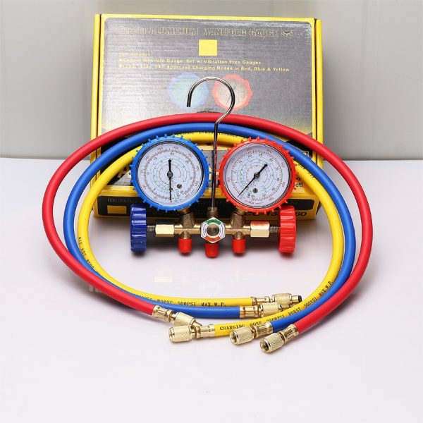 Automotive AC Manifold Gauge Set (R12 R22 R502) with 2500PSI Burst Charging Hoses - Gambar 3