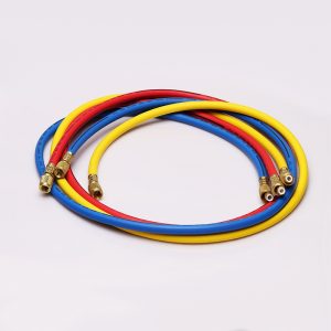 AC Refrigerant Charging Hoses (3-Pack) 500-2500psi/600-3000psi for R134a, R12, R410 HVAC Systems