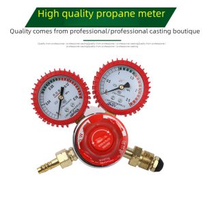 Yuepai Propane Pressure Regulator Dual Gauge Shockproof Gas Meter LP Gas Reduced Pressure Valve