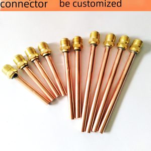 HVAC Refrigeration Charging Valve 6.35mm Brass Copper Access Valve for R-series Refrigerants, Custom Length