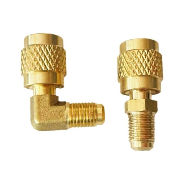 HVAC Refrigerant Charging Converter Adapter (R22 to R410A) 1/4" Male to 5/16" Female 90-Degree Elbow Anti-Leak Brass with Thicker Fitting for Air Conditioner Split Systems - Изображение 5