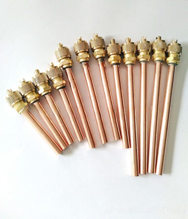 HVAC Refrigeration Charging Valve 6.35mm Brass Copper Access Valve for R-series Refrigerants, Custom Length - 이미지 2