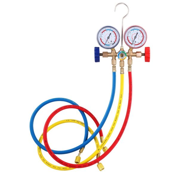 Automotive AC Manifold Gauge Set (Dual Gauges, Pressure/Explosion Proof, Full Copper Body) for Car HVAC Refrigerant Charging - Image 5