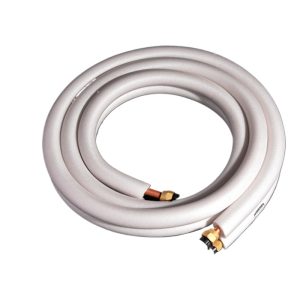 Universal HVAC Copper Pipe Extension Kit (6.35mm & 12.7mm OD) with White Insulation Tube, 3 Meters Length for Air Conditioner