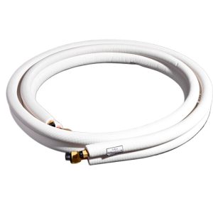 Universal Copper Air Conditioner Extension Pipe (6.35mm/15.88mm), White Insulation for HVAC Systems
